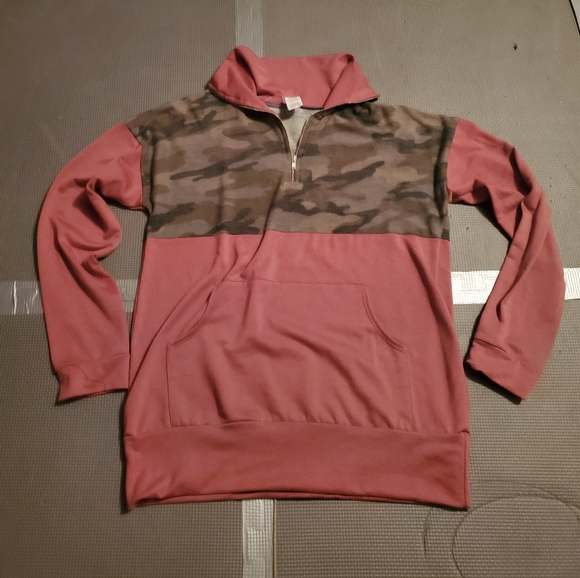 Camo dusty rose quarter zip - Picture 2 of 3
